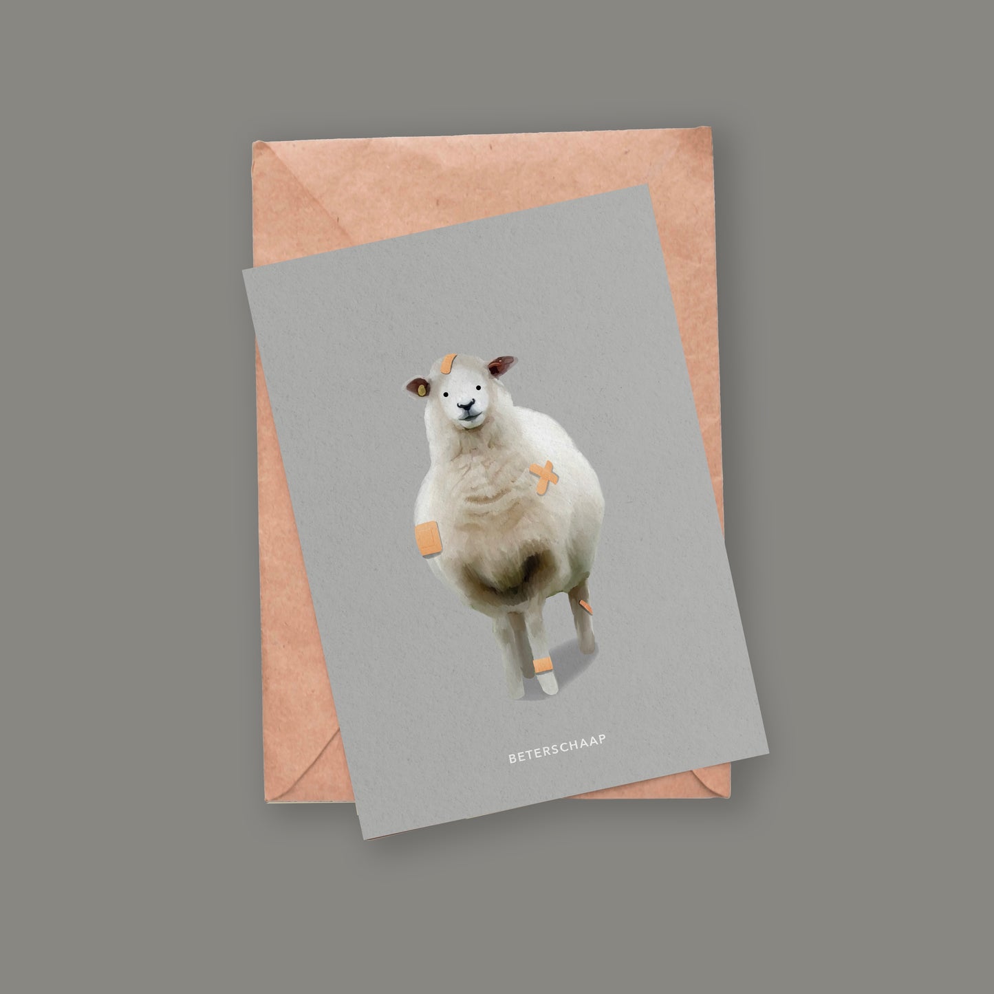 postkaart, grappig, kaartje, beterschap