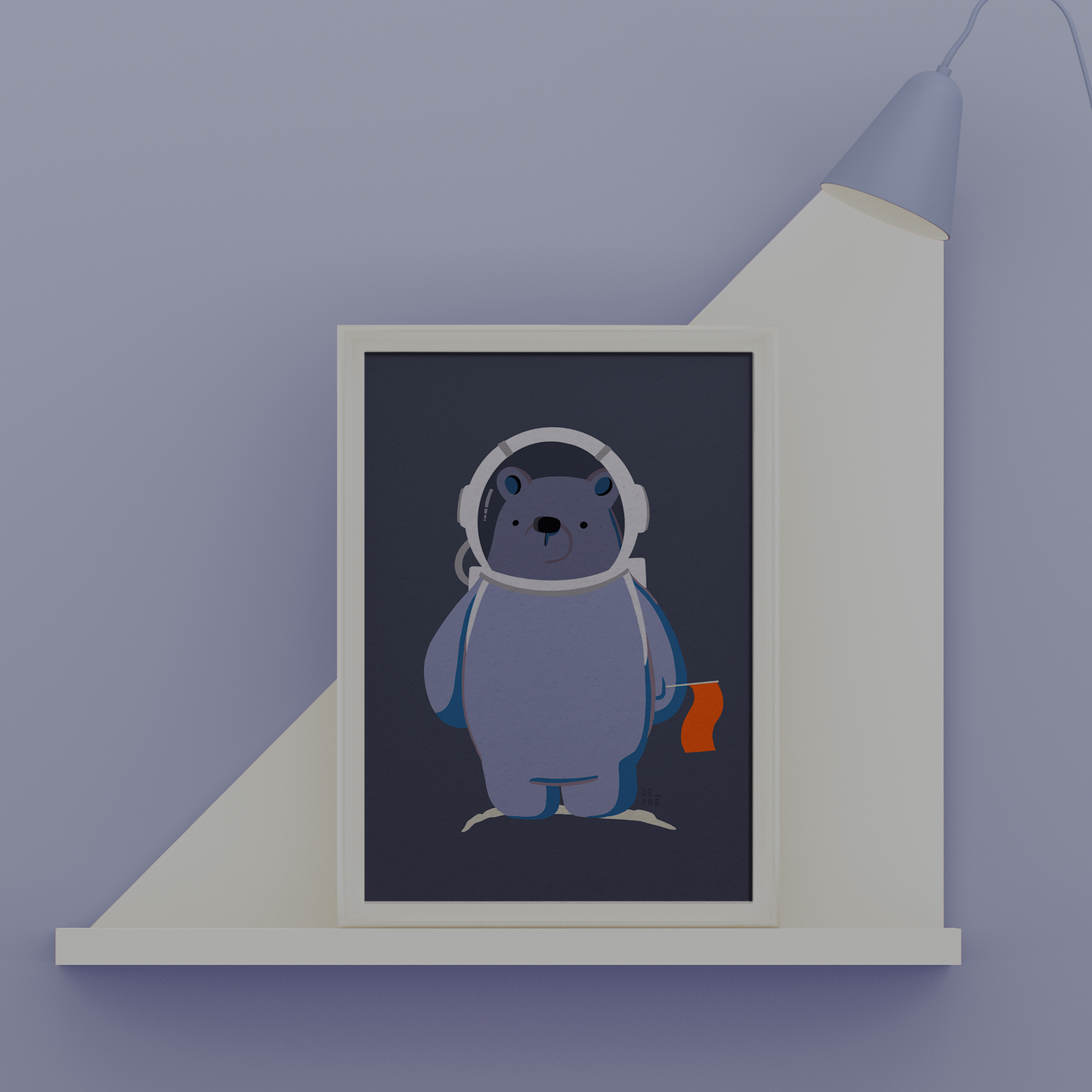 poster, kinderkamer, beren, astronaut