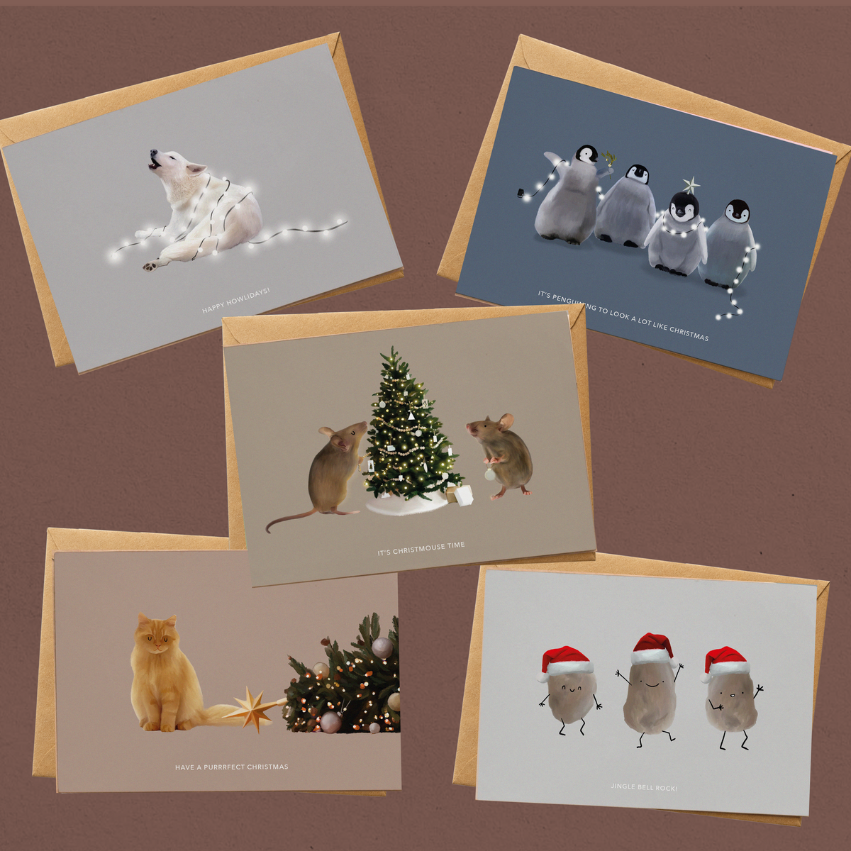 Kerstkaarten Jingle and Mingle